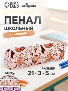 {{photo.Alt || photo.Description || 'Пенал школьный Calligrata «Совы», на молнии, 1 отделение, с принтом'}}