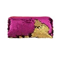 Пенал мягкий "Пайетки двухцветные" 1 отделение, объёмный, цвет малиновый/золото, 11.5 х 22 см 4023817