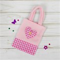 Сумочка подарочная "Сердце в клеточку" длина 11 см, цвет розовый/голубой, текстиль 2670056