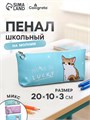 Пенал школьный на молнии "Котик", МИКС 9371221