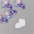 Декор акрил «Котёнок в пижамке сладко спит на подушке», 2.9×3.4×0.3 см 10718489