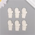 Заготовка для творчества из полистоуна «Кактус»,  2,2 х 3,7 х 0,8 см, цвет белый 10473369