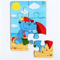 Пазл деревянный «Бегемотик на пляже» 2115542