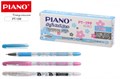 Ручка шариковая синяя, 0,5 мм, грип, корпус с рисунком "PIANO LOVES" PT-199