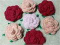 Вязаный цветок для декора "Розочка" 6,5 см, цвет микс НМ015